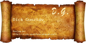 Dick Gusztáv névjegykártya