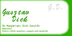 gusztav dick business card
